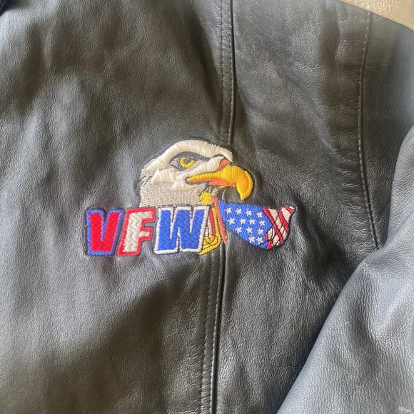 Vintage leather veteran of foreign wars bomber jacket XL - Picture 7 of 16